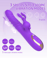 Juguetes sexuales, masturbador femenino, vibrador AV telescópico de conejo, vibrador de punto G de doble choque, vibrador telescópico de pene de simulación femenino - details 4