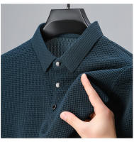 Camiseta Polo de Sedosa de Seda de Hielo de Flor de Hueso Manga Corta, Sin Aros, Resistente a Arrugas, Nueva Moda de Verano - details 2