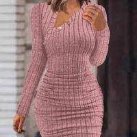 Vestido ajustado de manga larga para mujer, escote, sexy, para boda, fiesta de noche - details 6