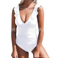 Traje de baño con cuello en V con traje de baño con cordones y borde con volantes - details 7