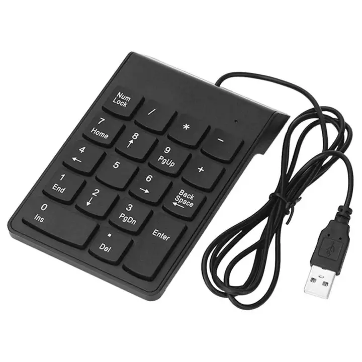 Teclado numérico USB con cable, teclado numérico, teclado Digital de 18 teclas para ordenador portátil, PC, Notebook, tabletas, cajero de contabilidad - 1