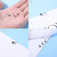 ZS-perno de Nariz de cristal CZ para hombres, forma de cruz de abeja de corazón, 316L retenedor de Pin de acero inoxidable, joyería de Piercing de fosa nasal en forma de L, 20g, 1 pieza - details 31