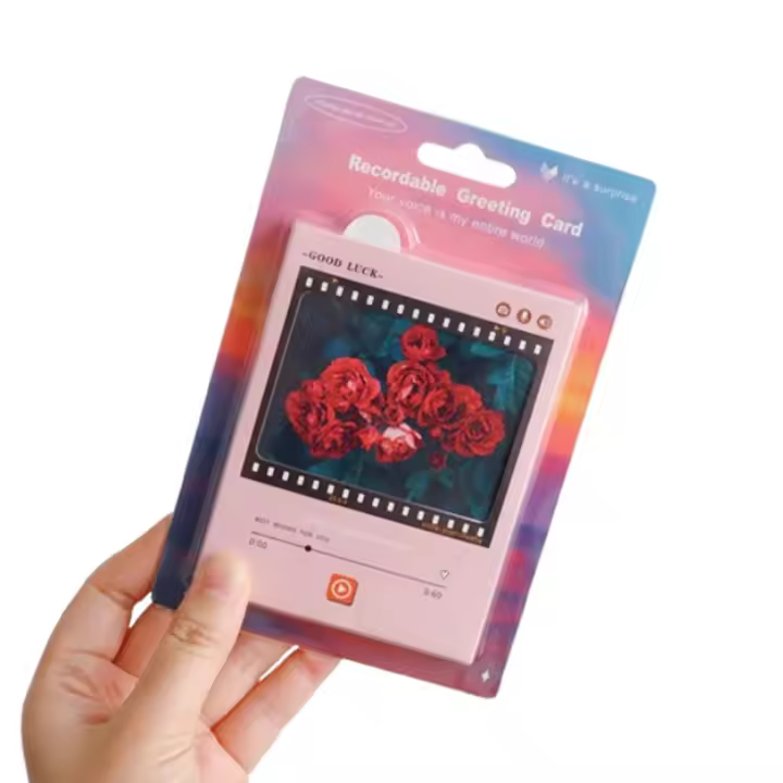 Grabadora de sonido elegante de 60 segundos, tarjeta de felicitación, Cassette 3D, Cassette de grabación único, cinta de tarjeta de voz hecha a mano, regalos de San Valentín - 1