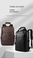 Mochila Pu para hombres, mochila para estudiantes universitarios minimalistas, bolsa de computadora para viajes de negocios, bolso de ocio de gran capacidad - details 0