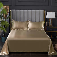 Bonenjoy-sábana lisa y sedosa para el hogar, ropa de cama de Color sólido, estilo lujoso, sin funda de almohada, 1 unidad - details 20