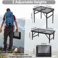 Mesa Plegable de Metal Portátil Ancho Ajustable para BBQ y Picnic Ideal para Camping y BBQ al Aire Libre - details 1