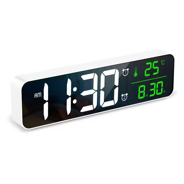 ORIA-reloj despertador Digital LED, dispositivo grande de pared, decoración del hogar, dormitorio, mesa, escritorio, termómetro, calendario - 1