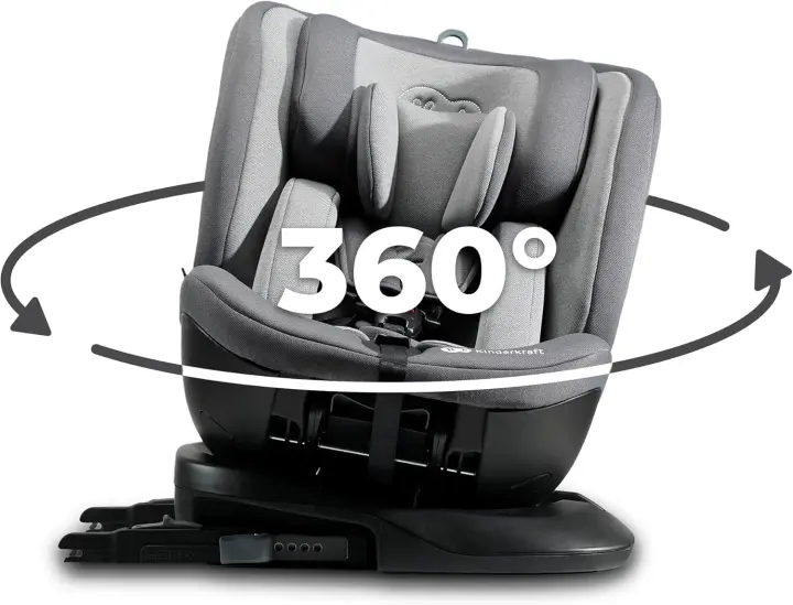 Asiento de coche ajustable para bebés Giratorio 360º Grupo 0+/1/2/3 Pesado hasta 36kg Gris - 1