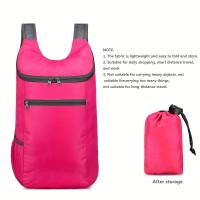 Bolsa Plegable para Viajes al Aire Libre, Paquete de Color Beige Claro Almacenable, Mochila Pequeña Portátil y Multifuncional Ultraligera - details 16