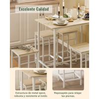 Juego de Mesa Comedor Conjunto de Mesa Alta de Bar con 4 Taburetes y 1 Mesa Gris - details 12