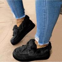 Zapatos de Terciopelo cálidos para Mujer, Zapatos Planos de algodón con Punta Redonda, Talla Grande, Invierno, Novedad - details 3