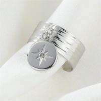 Anillo Abierto con Diseño de Sol Oro y Plata Piedra de Cristal Brillante Ancho para Dedo - details 2