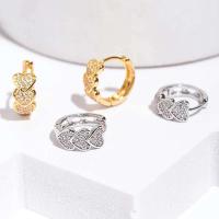 Pendientes chapados en oro con forma de corazón de circonio de acero inoxidable para mujer, regalo de joyería 2024 - details 5