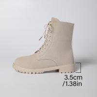 2025 nuevo otoño e invierno botas Martin de gran tamaño de tacón grueso botas finas británicas botas cortas con cordones de suela gruesa para mujer niños. - details 5