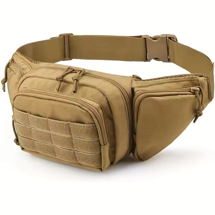 Mochila táctica impermeable multifuncional con correas acolchadas ajustables para senderismo, ciclismo y carrera, diseño ligero, disponible en 3 colores (negro, caqui, verde militar). - 1