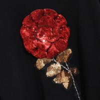 Conjunto de Top y Pantalones para Mujeres Invierno 2 Piezas Chándal Casual Flores Pantalones de Punto con Lentejuelas Conjunto d - details 5
