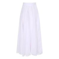 Faldas largas transparentes para mujer, faldas latino Tango salón baile Flamenco lírico, falda dobladillo ancho cintura alta de - details 2