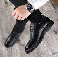 Zapatos de cuero de los hombres de negocios zapatos casuales de moda transpirable británicos zapatos casuales de encaje para arriba - details 11
