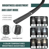Luz de Lectura de Cuello Flexible, lámpara de Lectura de Manos libre, portátil, recargable por USB, iluminación de libros, novedad - details 1