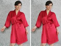 Bata de satén para mujer, lencería íntima, ropa de dormir sedosa, regalo de boda nupcial, bata de baño tipo kimono informal, camisón Sexy - details 28