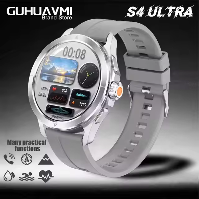 S4 Ultra Fashion Relojes inteligentes Hombres 1,53 Pulgadas, AMOLED,GPS Track,Brújula,NFC， 100 + Modo Deportivo, llamada Bluetooth,Encontrar el teléfono，Batería de 300 Ma,Impermeabilización de La salud de las Mujeres Pulsera inteligente 2025，Para iOS - 1