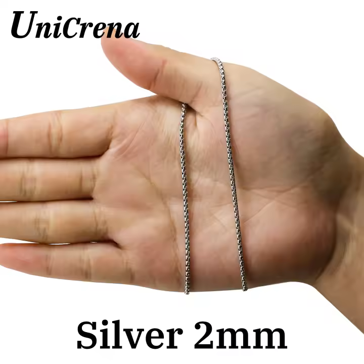 Cadena de Caja de Acero Inoxidable UniCrena 2-3mm para Joyería Artesanal - 1