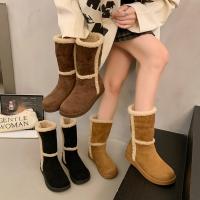 Botas de mujer de punta redonda de felpa,tacón alto,elegantes,invierno - details 4