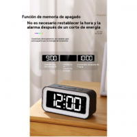 Despertador Digital de Cabeza con Luz Nocturna Dinámica RGB Doble Alarma, Regulador de Intensidad, Cargador USB Ideal para Adultos, Niños y Adolescentes - details 10