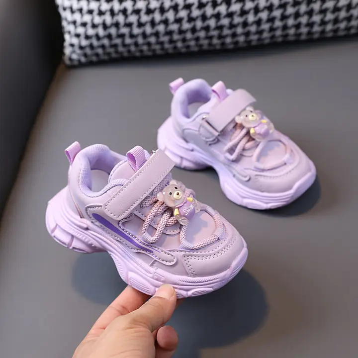 Otoño nuevos zapatos de papá para niños, zapatos deportivos para niños, zapatos para correr de cuero para niñas, zapatos medianos para niños pequeños, tendencia - 1