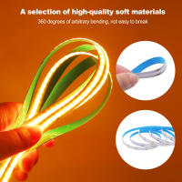 Tira de luces LED RGB COB, cinta Flexible FOB de 5M, 12V, 24V, 576LED/m, IP20, IP68, resistente al agua, para decoración del hogar y exteriores - details 11