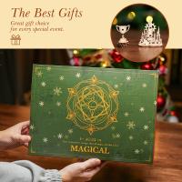 Calendario clásico de cuenta regresiva navideña de madera con 24 cajas ciegas - Decoración de árbol de Adviento de bricolaje, coleccionables de decoración del hogar con temática de plantas - Regalo de Navidad ideal para familiares y amigos - Lo mejor para - details 6