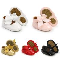 Zapatos de bebé con lazo, suela de goma, zapatillas de Ballet de PU antideslizantes, zapatos de vestir para niña, zapatos de cuna para niño pequeño - details 0