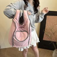 Mochila Kawaii Bordado de letras Love Vest, bolso escolar de nailon de Color sólido para estudiantes, bolso de estilo coreano, bolso de hombro para exteriores - details 21