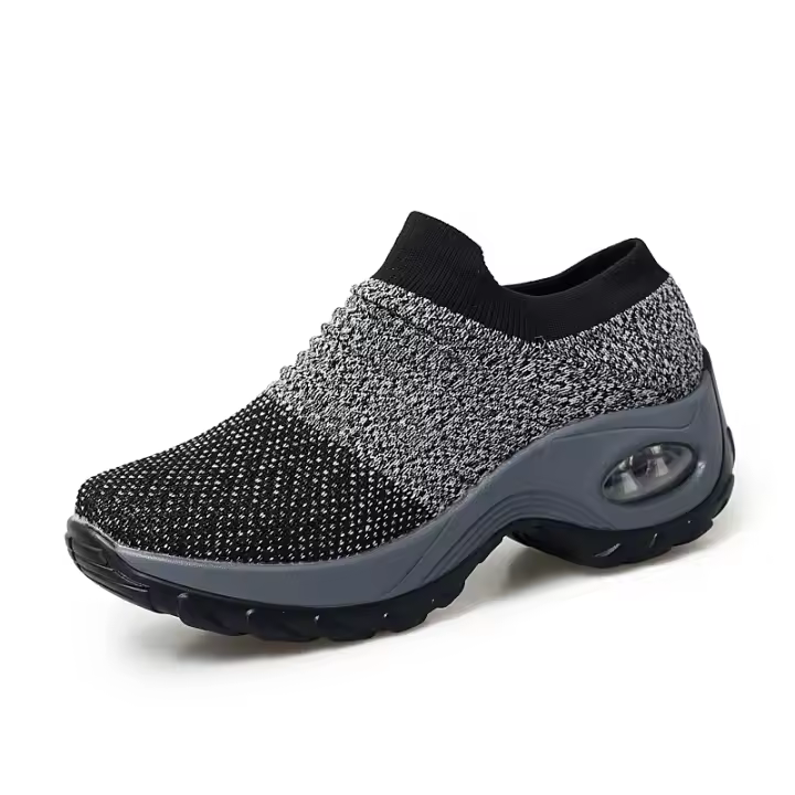 Zapatillas de Malla Transpirable para Mujer Zapatos de Plataforma Negros para Gimnasio - 1