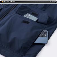 2025 nuevo verano hombres sin mangas ocio al aire libre chaleco con cuello levantado hombres muchos bolsillos Color sólido transpirable chaleco fino chaleco masculino - details 11