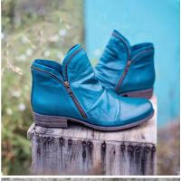 Botas Martin de otoño e invierno para mujer, botas cortas desnudas de PU con cremallera lateral y tacón bajo - details 2