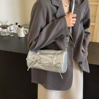 Bolso de mano con lazo plisado para niña, bolso de hombro con pajarita de Balletcore de estilo coreano, bolso de compras Y2K de cuero PU - details 9