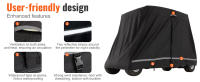 SucceBuy Funda para carrito de golf de 4 pasajeros, funda completa de poliéster 600D, universal para la mayoría de las marcas de fundas para automóviles, impermeable y a prueba de polvo, funda para carrito de golf al aire libre con tres puertas con cremal - details 3