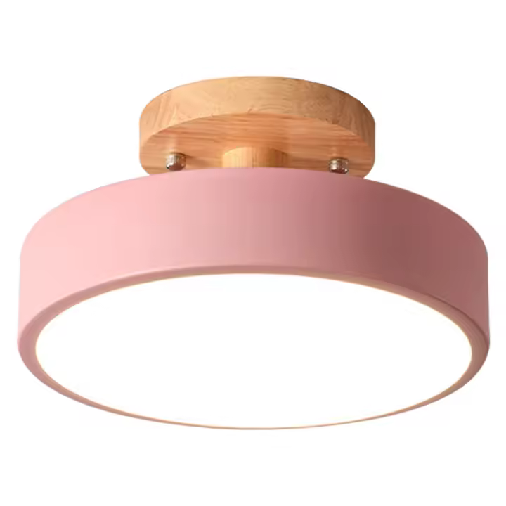 Luces de techo LED nórdicas modernas, accesorio de iluminación de madera, luminaria interior, cocina, sala de estar, dormitorio, baño, Rosa - 1
