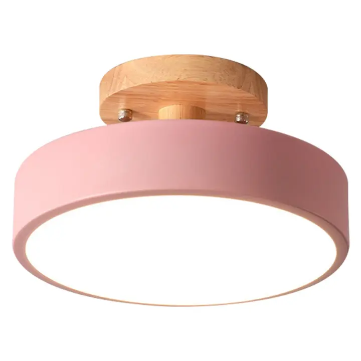 Luces de techo LED nórdicas modernas, accesorio de iluminación de madera, luminaria interior, cocina, sala de estar, dormitorio, baño, Rosa - 1