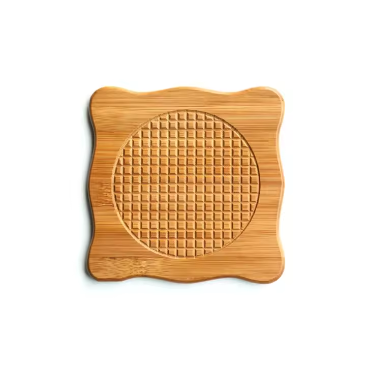 Posavasos de madera creativo de 19cm, resistente al calor, forma cuadrada/redonda/óctogonal, almohadilla para taza de té, tapete grueso para taza, decoración de cocina - 1