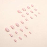 24 uñas cortas francesas, color rojo violáceo liso con gel de gelatina y 1 lima de uñas - details 3