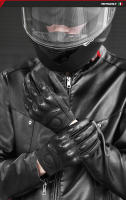 Guantes de cuero genuino para motocicleta, manoplas de piel de cabra para verano, operación táctil, protección de articulaciones - details 11