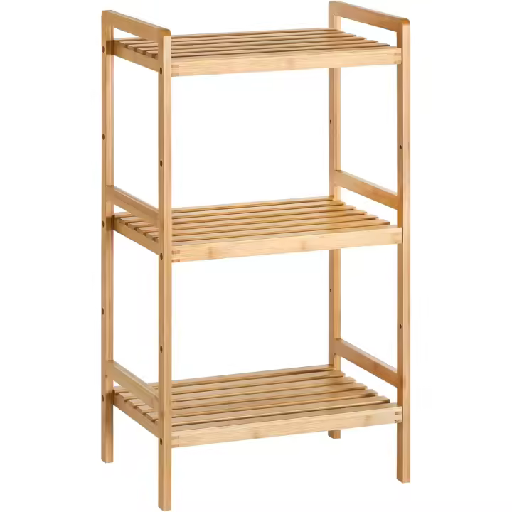 Estantería de bambú con 3 niveles para baño, cocina, dormitorio, 45 x 31,5 x 80 cm, - 1
