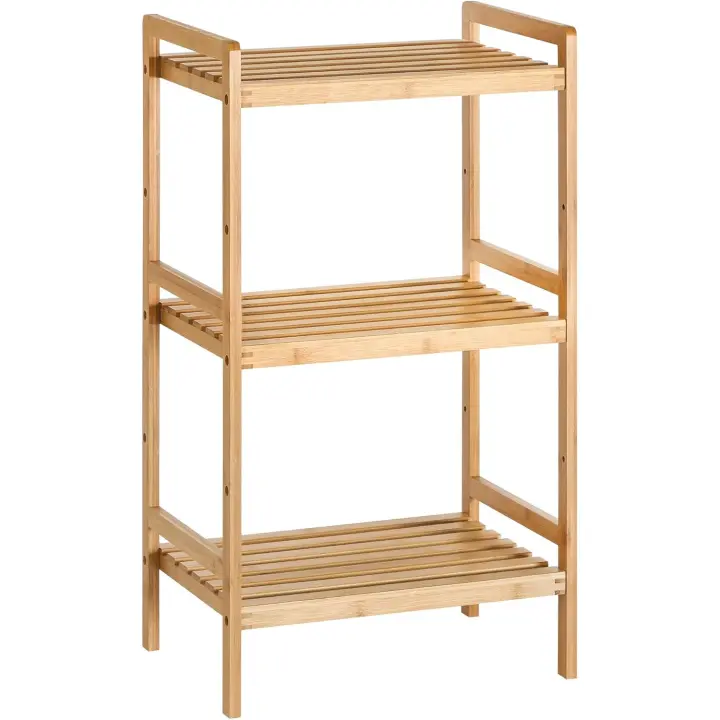 Estantería de bambú con 3 niveles para baño, cocina, dormitorio, 45 x 31,5 x 80 cm, - 1