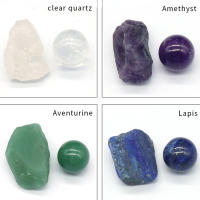 Bolas redondas de piedra áspera de cristal de 7 Chakras, juego de caja de regalo, Reiki, energía curativa, piedras preciosas, meditación, Mineral, coleccionables, decoración del hogar - details 0