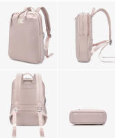 Mochila para computadora portátil para mujer, bolsa de viaje de negocios, mochilas para computadora portátil al aire libre, 14 pulgadas, grande, delgada, impermeable, mochila para computadora, color rosa, ligera - details 19