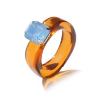 Anillos de resina coloridos de moda 2024 para mujer, anillos acrílicos simples vintage con diamantes de imitación, anillos geométricos de plástico estilo hip hop, joyería. - details 9