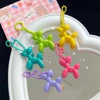 Llavero con forma de cachorro y globos de colores crema con personalidad, cadena de bolas, colgante de perro de dibujos animados, abalorios para bolso, llavero para mujer - details 7