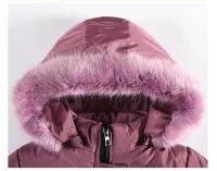 Abrigo de Invierno para Niñas Cálido, Grueso, con Capucha y Cuello de Piel Estilo de Princesa - details 4